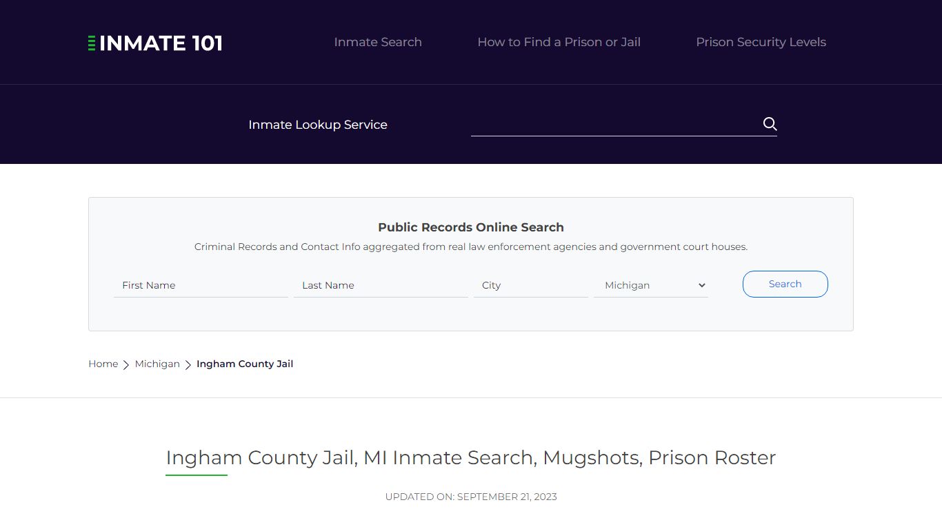 Ingham County Jail, MI Inmate Search, Mugshots, Prison Roster
